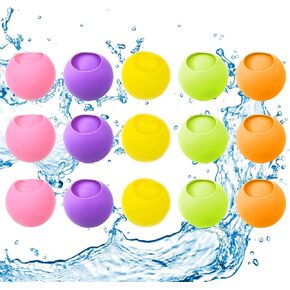 Reusable Water balloons, Silicone Self Sealing Water Balloons Quick Fill for Fights, Summer Toy for Outdoor Activities, Beach Lawn Bath Toys Birthday Gift for Kids Boys and Girls Age