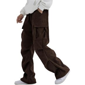 SHENHE Boy's Elastic Waist Loose Cargo Pants Casual Preppy Sweatpants with Pockets