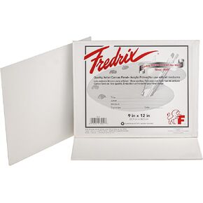 FREDRIX Artist Series Primed Canvas Panels, Individually Wrapped, 9" x 12", Pack of 3