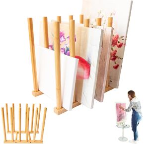 ODOXIA Art Storage Rack | Store Your Artwork Safely | Art Organizer | Optimize Your Artistic Space | Canvas Storage | Bamboo Wood Storage For Canvases