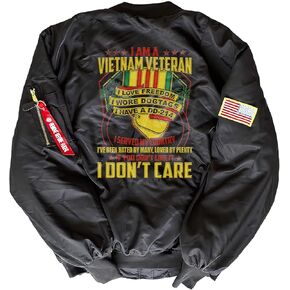 FAMILY LOVES I am a vietnam veteran jacket I love freedom I wore dogtags I have a DD-214 Embroidered Jacket