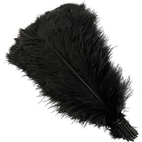 LONDGEN 5pcs Ostrich Feathers 16-18inch(40-45cm) for Wedding Party Centerpieces Halloween Christmas Home Decorations (Yellow)