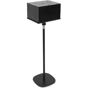 Suggestion, Ballot Box with Lock Metal Portable Stand, Heavy Duty Metal Standing Suggestion Box, Ballot Box, Offering Box, Donation Box for Church, Office, Charity, Election and More - Black