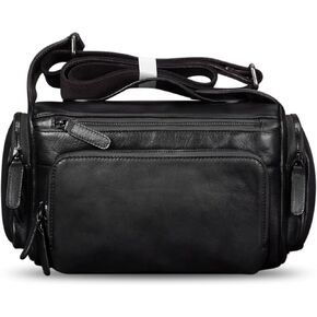 IVTG Genuine Leather Messenger Bag for Men Crossbody Shoulder Pack Satchel Casual Sling Daypack Work Business Daypack
