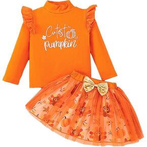 Mioglrie Toddler Girl Clothes Long Sleeve Sweashirt Short Skirt Little Girls Fall Winter Dress Outfits Set Clothes 2-6 Years