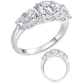 Stunning Birthstone Rings Eternity Band 925 Sterling Silver18K White Gold Plated Green/Blue/Red Gemstone Stackable Wedding Band Rings for Women Size 5 to 9