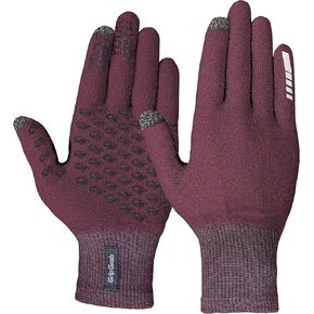 GripGrab Primavera Merino-Wool 2nd Edition Touchscreen Knitted Cycling Merino Wool Gloves Full-Finger Anti-Slip Bicycle Wool Glove Liners