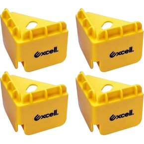 Excell Retail Display Box Holder (Yellow, 4 Pack): Perfect for retail and office use. Lightweight, durable design for easy stacking. Includes 4 corner protectors for added durability