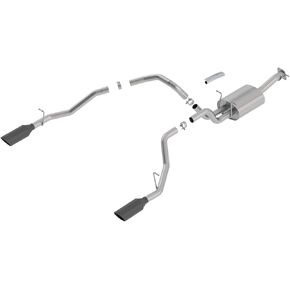 BORLA 140752BC Cat-Back Perf. Exhaust Sys. for '19-'23 Ram 1500 V8 Incl. E-Torque Incl. Rebel & G/T Models (Exc. Classic) T-304 S-Type Dual Split Rear Exit Single 5" Round Black Chrome Tips Each Side.