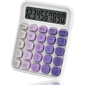 Gradient Calculators Desktop, 12 Digit Basic Calculator with Big Buttons, Sensitive Aesthetic Desk Accessories Large LCD for Office School (Multicolor)