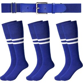 Baseball Belt and Socks Combo Adjustable Elastic Softball Socks and Belt for Adult and Youth