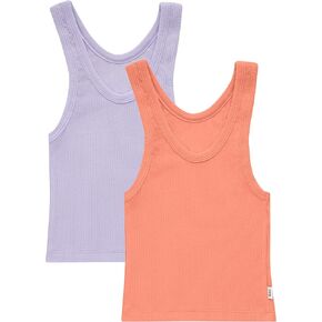 Hanes Women's Originals Rib Tank 2-Pack, Comfywear Stretch Cotton Cropped Top