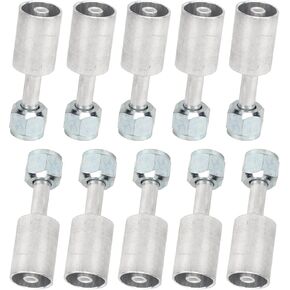 10 Pcs Air Conditioning Beadlock Fitting, 3/8in Straight 180 degree Aluminum Joint AC Splicer Hose Fitting for Car Truck Engineering Vehicles A/C Hose