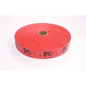 1 X 2000 Red BEER Single Roll Consecutively Numbered Raffle Tickets