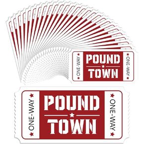 Hoolerry 36 Pcs Ticket to Pound Town Funny Joke Couples Gag Gift 2 Inches Pound Town One Way Ticket Marriage Love Gift Dating Love Ticket for Husband Wife Partner Valentines Christmas Anniversary Gift