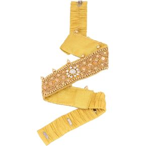 VAMA FASHIONS Maggam Aari Embroidery work vaddanam Waist strap Cloth hip Sari belt sontada kamar patti patta Kamarband for Women (Stretchable Size 22-28 Inches)