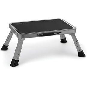 Foldable Step Stool, Adjustable Step Stool with a Non-Slip Platform, Step Ladder with Thick Rubber Feet for Adults or Children in Kitchen, Bedroom, Office, Rv, 330 Lbs Capacity