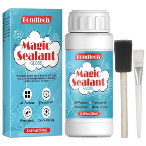 8 OZ Gloss Sealer, Glue & Finish, Air Dry Clay Glaze, Clear Decoupage Glue, Waterbase Clay Varnish for DIY Crafts, Wood, Paper, Art Projects, Craft, Painting, Puzzle,Ceramics,Magic Sealant 250 ML