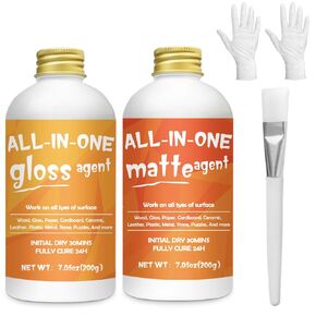 Crafts Sealer Gloss Matte Finish, 200ml+200ml All in One Craft Glue, Varnish, and Finish, All Purpose Craft Glue Kit for Wood, Paper, Acrylic Paints, Ceramics, Fabrics, Clay