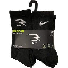 Nike 6 PACK KIDS CREW SOCKS SMALL SHOE 3Y - 5Y