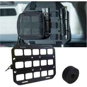 Vehicle Rigid MOLLE Panel, Tactical Gear Car Sun Visor Organizer, EDC Pouch Tool Holster, Storage Holder Visor for Truck Equipment Mount Plate Modular Storage Shelf (Visor Panel)