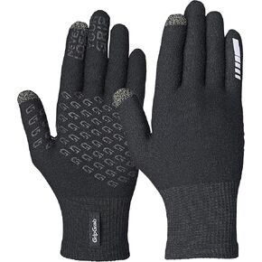 GripGrab Primavera Merino-Wool 2nd Edition Touchscreen Knitted Cycling Merino Wool Gloves Full-Finger Anti-Slip Bicycle Wool Glove Liners