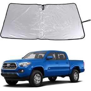 Front Windshield Sunshade for Toyota Tacoma 2006-2024 Accessories, Windshield Sun Shade, Foldable Reflective Sun Visor, Screen Shield Cover UV Blocker Protector HeatShield Keeps Your Vehicle Cool