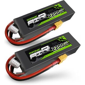 OVONIC 3S Lipo Battery 25C 2200mAh 11.1V Lipo Battery with XT60 Connector for RC Airplane Helicopter Quadcopter RC Car Truck Boat(2 Packs)
