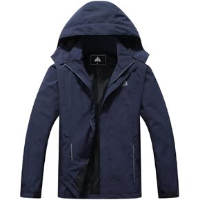 Pooluly Men's Lightweight Rain Jacket Outdoor Softshell Hiking Windbreaker Waterproof Hooded Raincoat