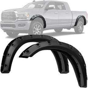 YITAMOTOR Fender Flares, Compatible with 2019-2023 Ram 1500 Double & Crew Cab(Excludes Rebel), Pickup Front Rear Wheels Smooth Pocket-Rivet Wheel 4PCS in Kuwait