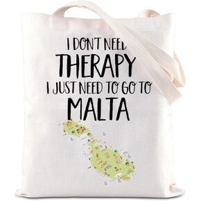 KUIYAI Malta Trip Tote Bag Malta Vacation Lover Gift Travel To Malta Canvas Bag Malta Souvenir Gift Holiday Getaway Gift