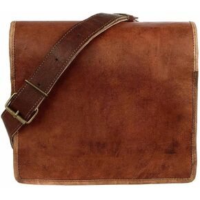 16-inch Vintage Brown Leather Laptop Mens Satchel Crossbody Messenger Bag for Women Shoulder bag for Work & Daily Use