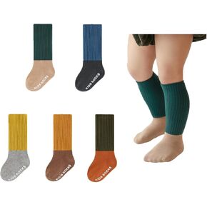 Toddler Baby Boy Girl Knee High Grip Socks Cute Ruffle Non Slip Socks for Girls Boys Cotton Socks Newborn Warm Long Stocking