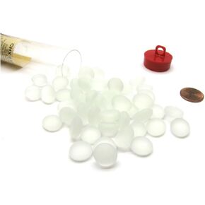Chessex Glass Gaming Stones: Crystal Clear Frosted (40)