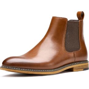 Temeshu Men's Chelsea Boots Casual Dress Boots Ankle Slip On Boots for Men MS25 Black Brown