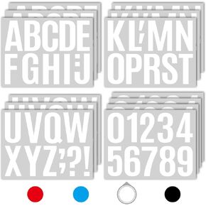 Seloom 13 Sheets Alphabet Stickers,4 Inch Large Vinyl Letter Number Stickers Self Adhesive,Waterproof Numbers Alphabet Letters Labels for DIY Crafts,Mailbox,Notebook,Door,Water Bottles,Car(White)