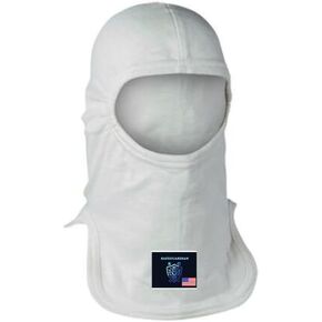 Firefighter Hood Balaclava - Flame Resistant, Welding, Thermal Protection, Neck Gaiter Covering Face Mask Lightweight Safety Gear for Firefighting Beige/White
