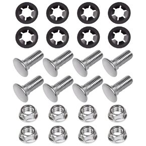 8 PCS Gas Tank Skid Plate Bolts Compatible with 97-06 Jeep Wrangler/TJ/LJ (Include Bolts, Flange Nuts and Pushnut Bolt retainers)