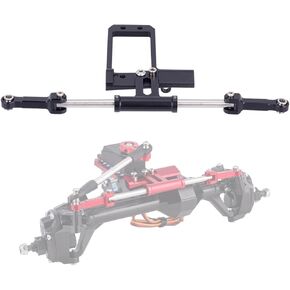 Aluminium BAT Servo Mount and Scale Hydraulic Steering Link for 1/10 RC Crawler Vanquish Phoenix VS4-10 F10 Portal Axle Upgrade (Black)