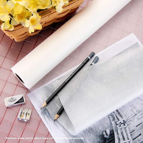 ورق النحل - عبوتان مقاس 60.96 سم × 50 ياردة، بكرة رسم وتتبع بيضاء، للرسم والتتبع والرسم ونمط الخياطة in Kuwait