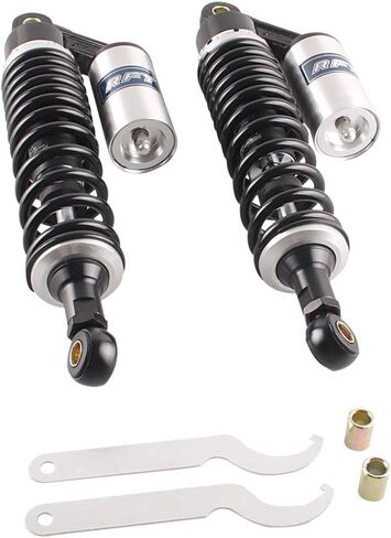 Mallofusa 13.5 Inch 340mm Pair Motorcycle Shock Absorbers Air Rear Suspension Universal Compatible for Honda Suzuki Yamaha Kawasaki Black Purple in Saudi Arabia