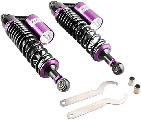 Mallofusa 13.5 Inch 340mm Pair Motorcycle Shock Absorbers Air Rear Suspension Universal Compatible for Honda Suzuki Yamaha Kawasaki Black Purple in Saudi Arabia