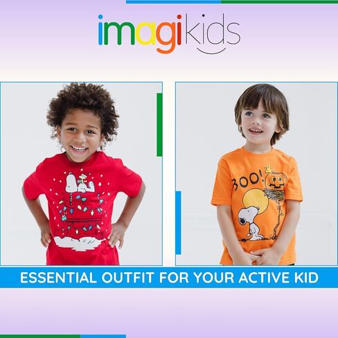 PEANUTS Halloween Christmas Valentines Day July 4th St. Patrick's Day T-Shirt Toddler to Big Kid Sizes (2T - 18-20) in Kuwait