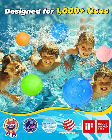 SOPPYCID Reusable Water Balloons, Pool Toys Beach Toys, Summer Water Toys, Refillable Water Bomb Splash Balls with Quick Fill &Self Sealing for Outdoor Activities, Water Games (4PCS) in Saudi Arabia