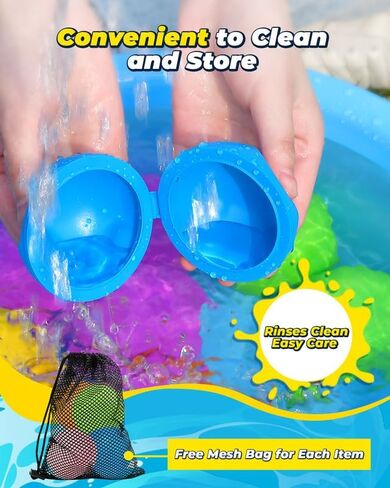 SOPPYCID Reusable Water Balloons, Pool Toys Beach Toys, Summer Water Toys, Refillable Water Bomb Splash Balls with Quick Fill &Self Sealing for Outdoor Activities, Water Games (4PCS) in Saudi Arabia
