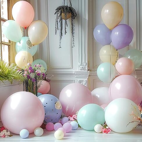 8pcs 36inch Large Pastel Balloons, Big Round Multicolor Latex Balloons Giant Balloons for Birthday Wedding Party Festival Event Carnival Decorations in Saudi Arabia