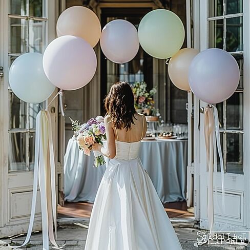 8pcs 36inch Large Pastel Balloons, Big Round Multicolor Latex Balloons Giant Balloons for Birthday Wedding Party Festival Event Carnival Decorations in Saudi Arabia