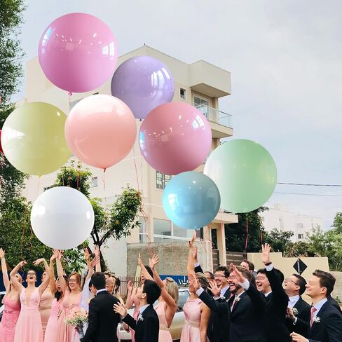 8pcs 36inch Large Pastel Balloons, Big Round Multicolor Latex Balloons Giant Balloons for Birthday Wedding Party Festival Event Carnival Decorations in Saudi Arabia