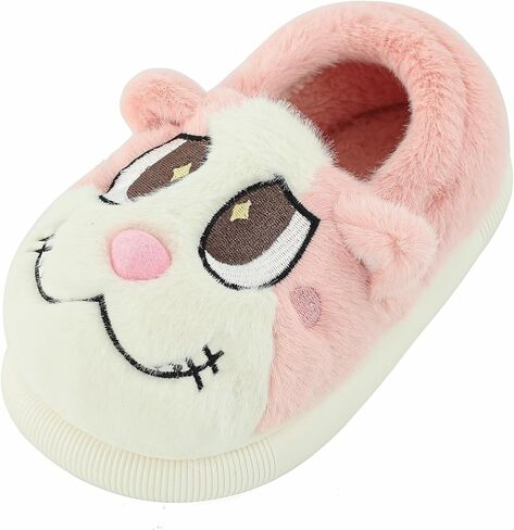 ESTAMICO Girls Cute Cartoon Slippers with Memory Foam Kids Plush Warm Winter House Shoes in Saudi Arabia
