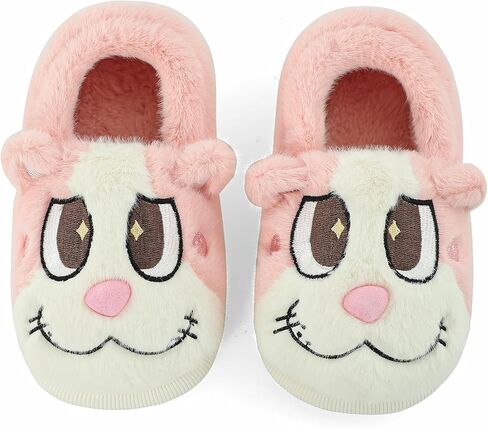 ESTAMICO Girls Cute Cartoon Slippers with Memory Foam Kids Plush Warm Winter House Shoes in Saudi Arabia